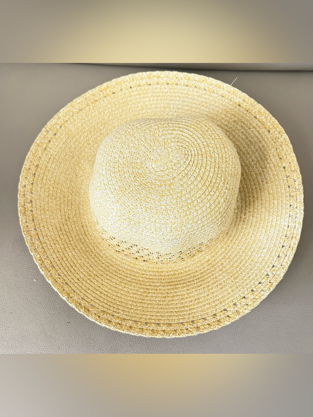 NWT Giani Bernini Women Straw Fedora Panama Sun Hat Natural OS Beach Summer